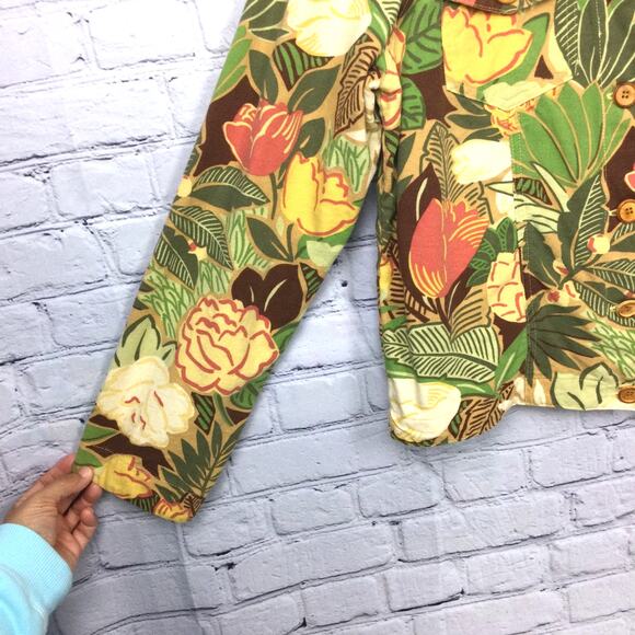 Coldwater Creek Cottagecore Floral Collared Nature Lightweight Cropped Jacket S - Picture 5 of 13